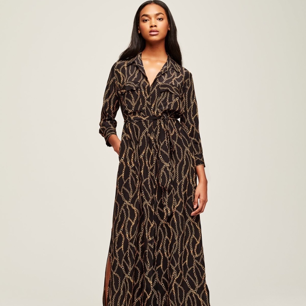 L’agence silk Cameron maxi shirtdress sz S